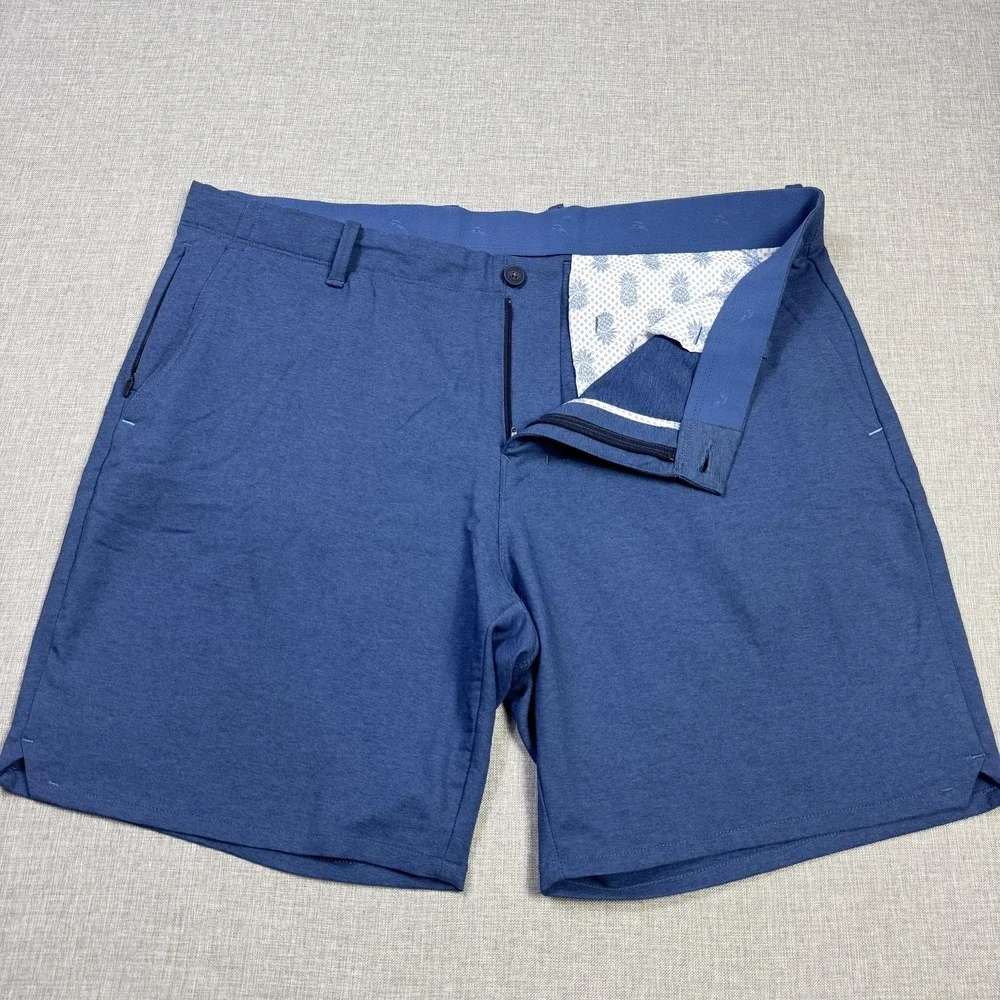 Tommy‎ Bahama Chip Shot Golf Chino Shorts Mens 40 Blue Polyester Performance